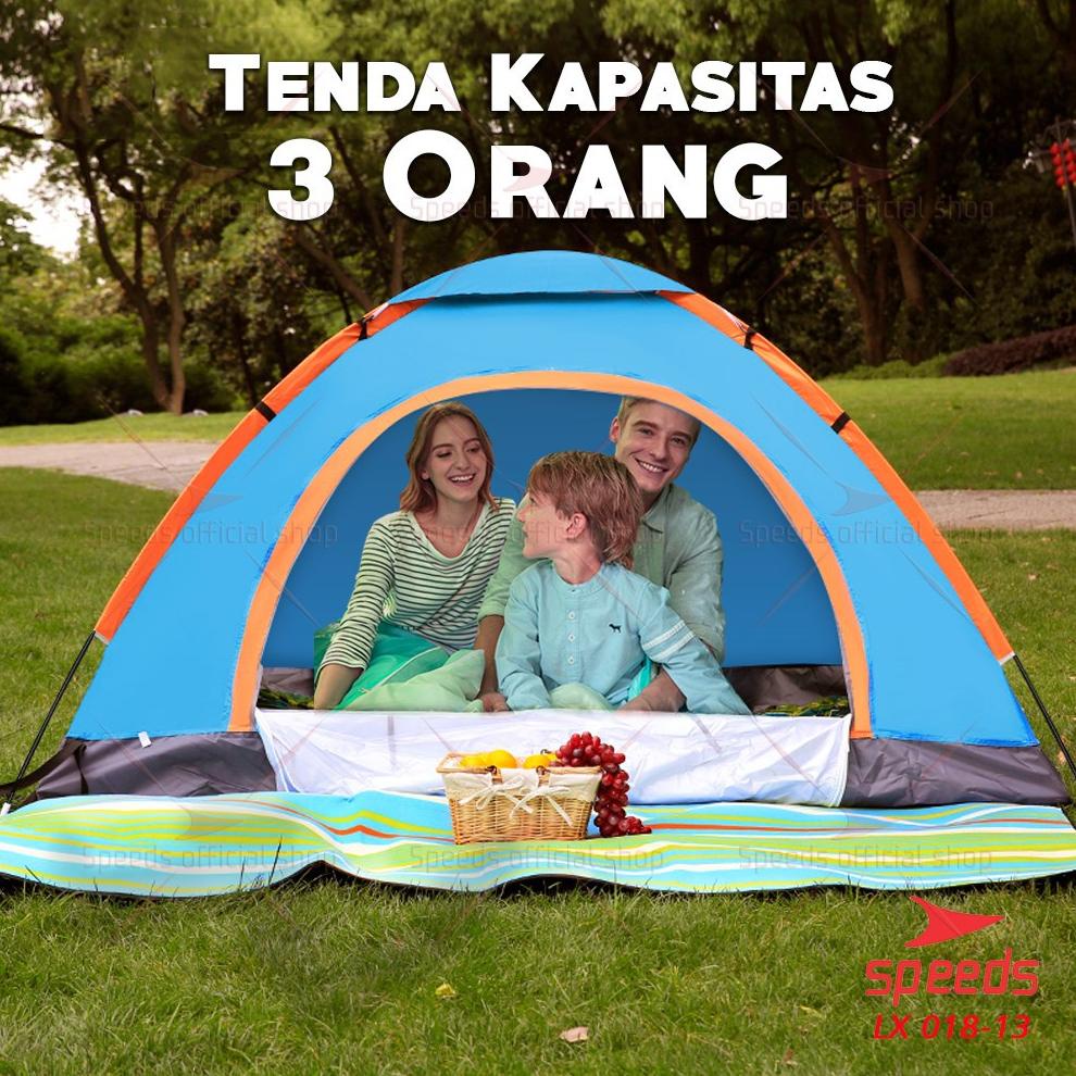 Promo Speeds Tenda Camping Gunung Mendaki Army Dome 2-3 Orang Dengan Alas Tenda Anti Air 018-13 Bisa