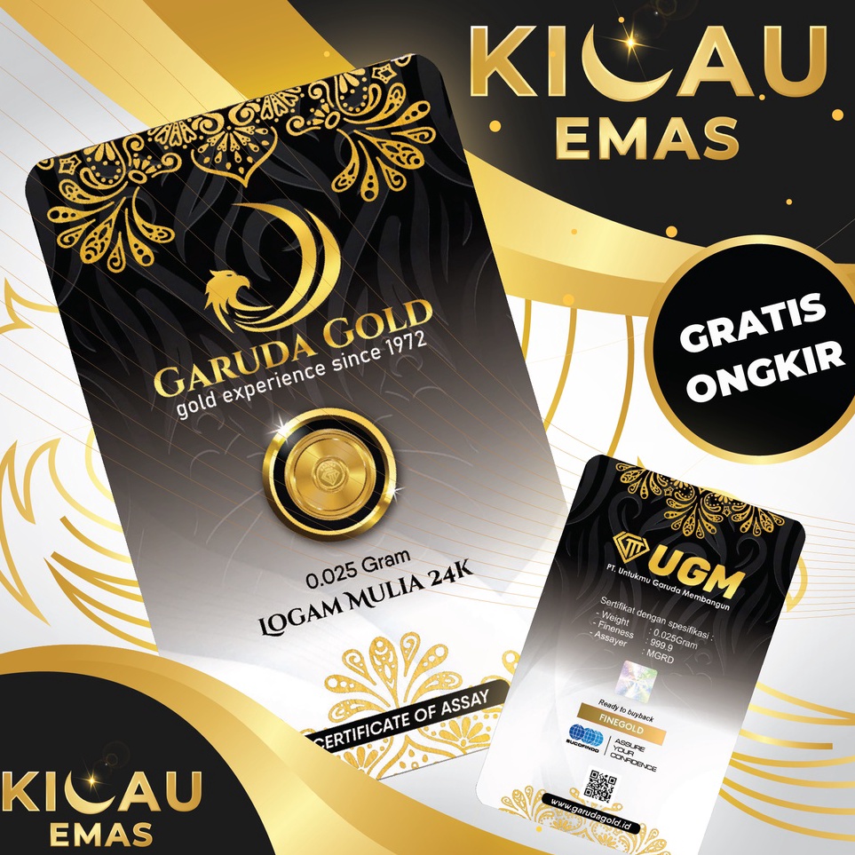 Tertarik1x1Wl Garuda Gold 0,025 Gram Emas Batangan Bersertifikat 24 Karat