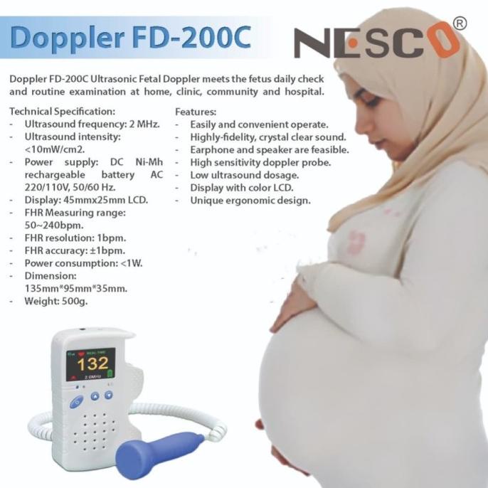 nesco fetal Doppler FD-200C / alat cek denyut jantung / garansi 1tahun