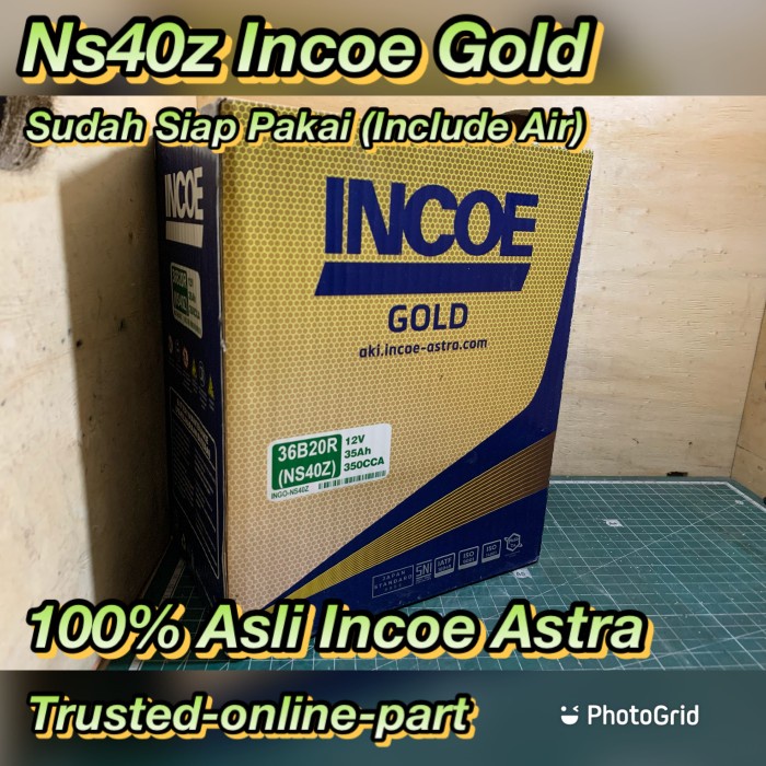 Aki Ns40z Incoe Gold 100% Asli Astra best buy