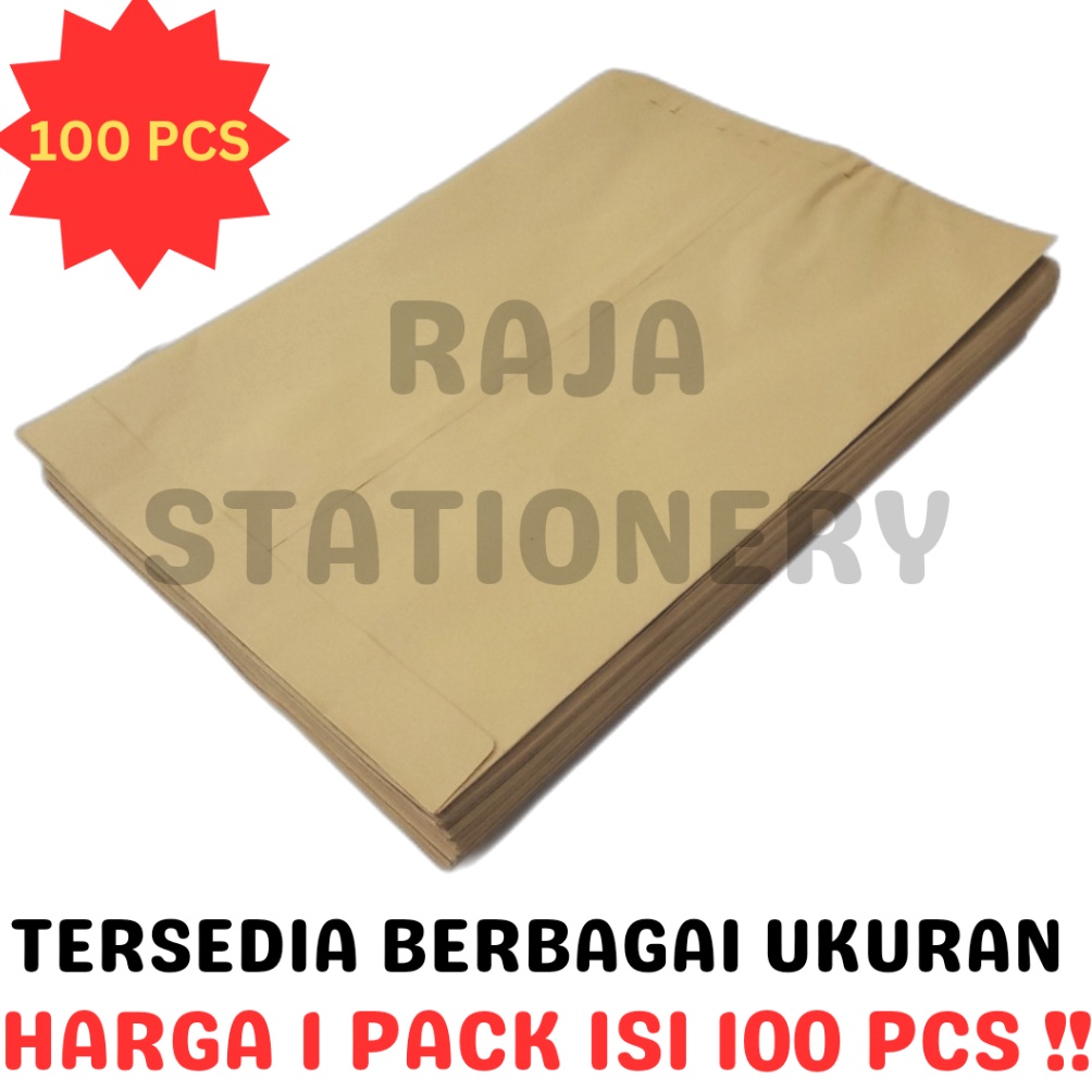 

Stock banyak Amplop Coklat A4 F4 1/2 Folio Kabinet Brown Envelope PACK 100PCS 80