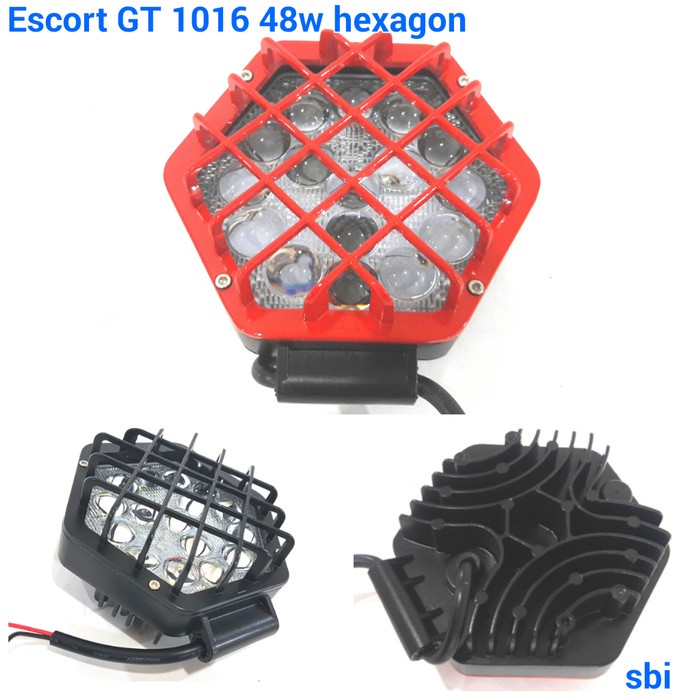 ESCORT GT1016 Lampu Sorot Hexagon LED 48 Watt ready