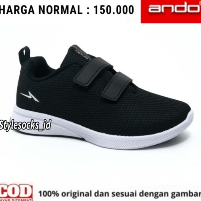 SEPATU ANAK SEKOLAH ANDO ORIGINAL / SEPATU SEKOLAH ANDO HITAM MURAH
