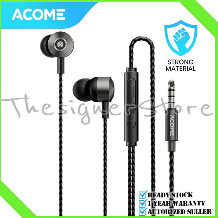 ¯ Wp ACOME AW09 Wired In Ear Metal Earphone / Headset Strong Material Aluminium Material Membran HD 