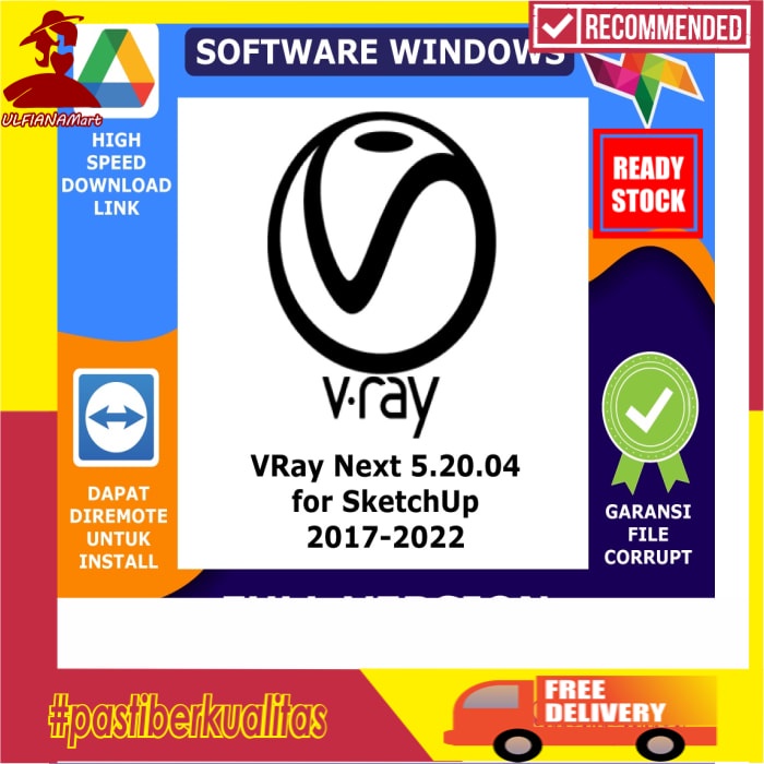 LIFETIME PRO VRay Next 5.20.04 for SketchUp 2017-2022 Bisa Banyak PC