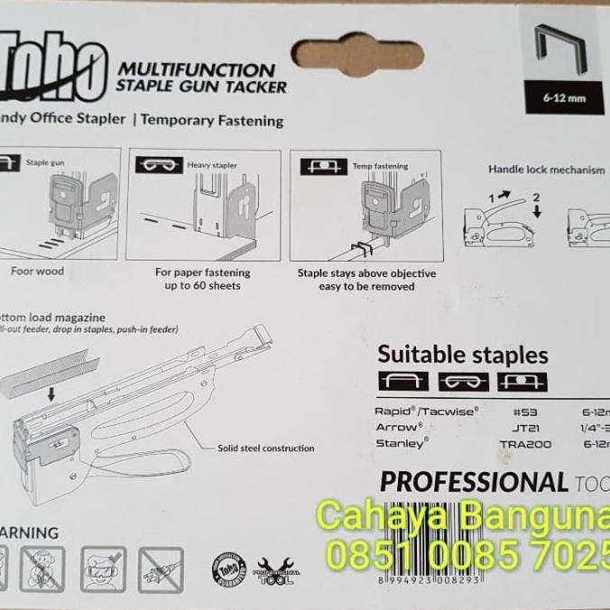 

Staple Gun Tacker Staples Steples Tembak Kardus Jok Toho Multifunction
