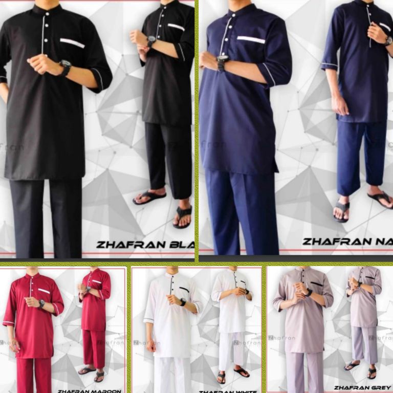 Promo Brand set Zhafir zhafran KOKO PANJANG JUMBO SETELAN BAJU MUSLIM PRIA Setelan baju Koko Pakista