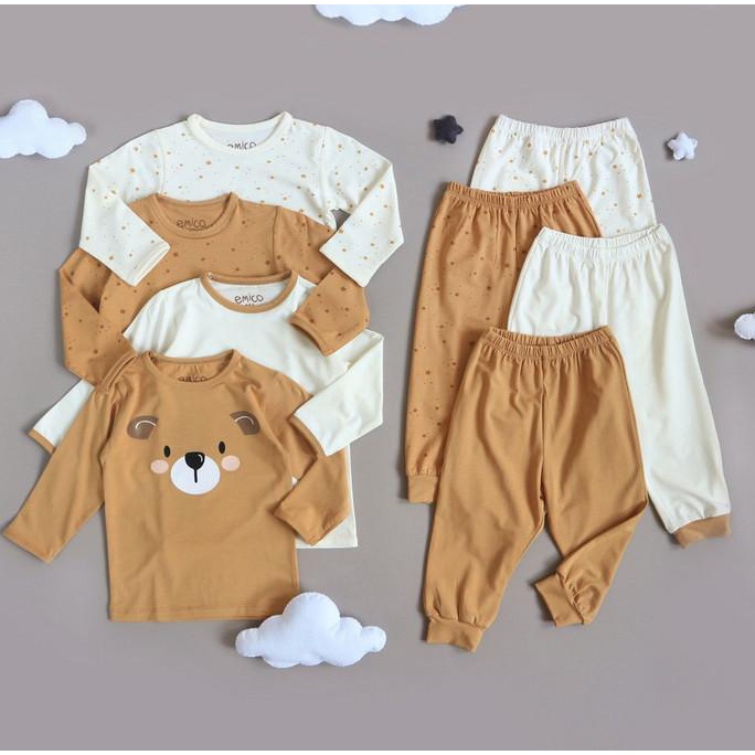 Emico TENCEL Toddler Pyjamas Set Baby - PJs Piyama Anak Balita Bayi