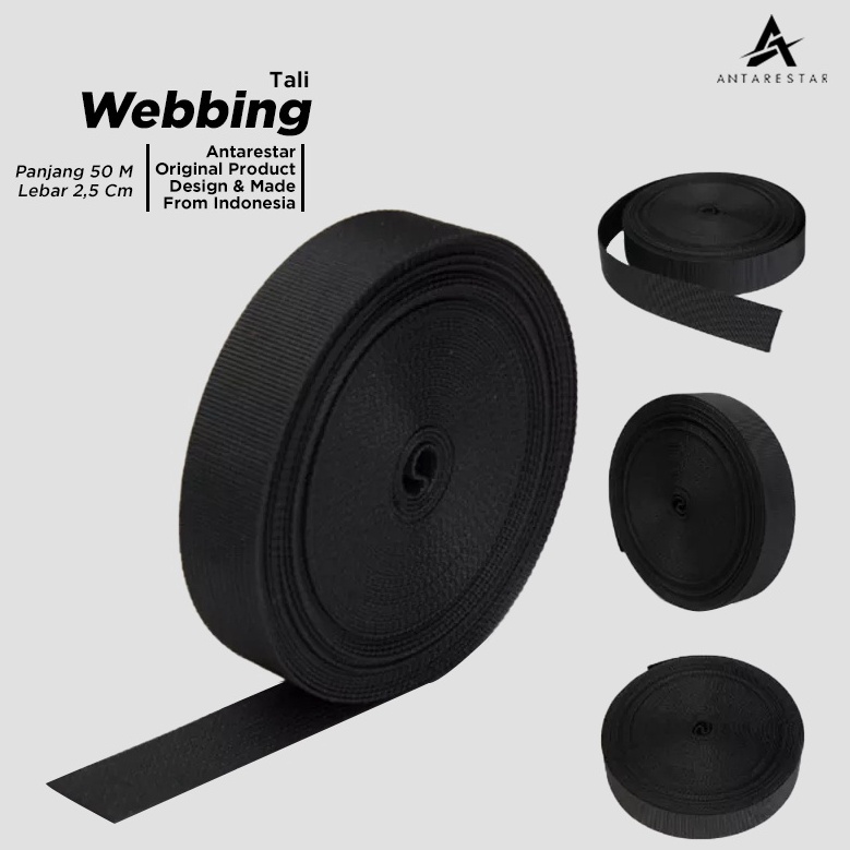 [0J880] Tali webbing double tubular Bahan Nylon double tali hammock panjat webbing climbing bisban m