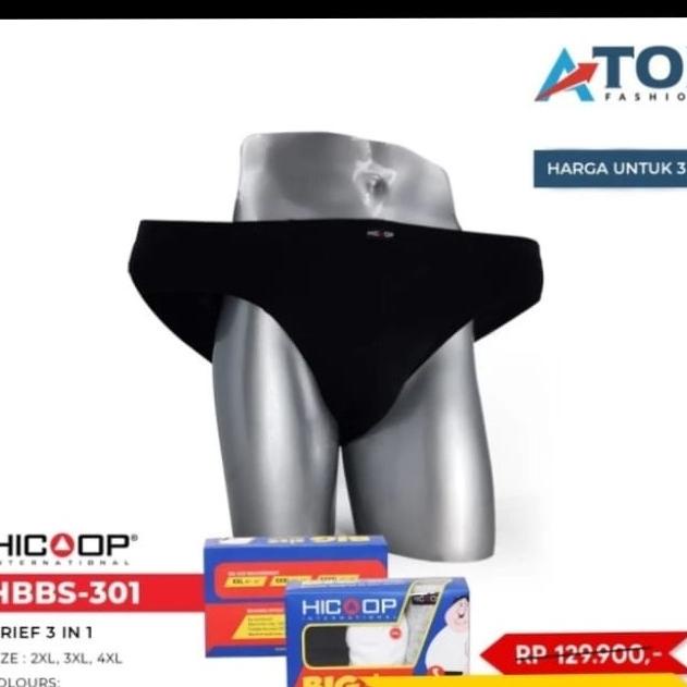 CELANA DALAM PRIA HICOOP BIG SIZE 3IN1 SIZE 2XL 3XL DAN 4XL