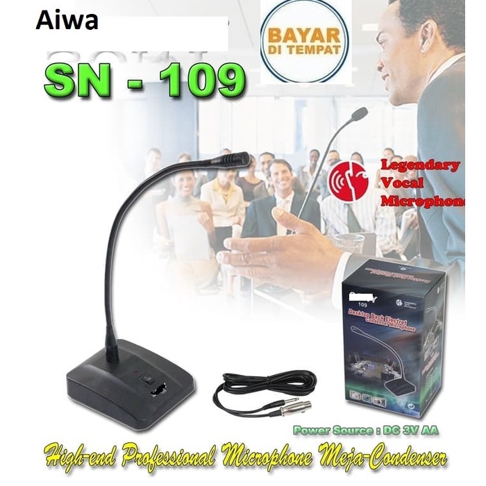 Aiwa Microphone Meja/Podium Kabel Aiwa 109