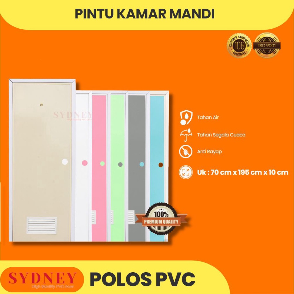 Paling Popular.. Pintu Kamar Mandi PVC Tebal Polos - Sydney 79