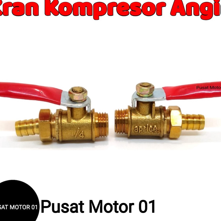 Baru Kran Kompresor Angin 1/4 Kuningan Keran Kompresor Stop Kran Selang Kompresor 1/4 Kran Stem ★★★★
