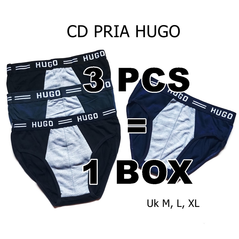 MENARIK Celana Dalam Hugo / Boxer Hugo ABG/Pria Laki-Laki Dewasa 3 Pcs