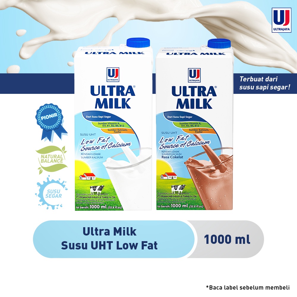 

CFSS9700 Ultra Milk Susu UHT Low Fat 1L - Plain / Cokelat