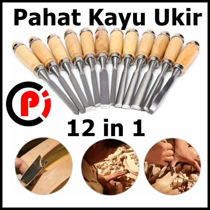 

Ginflash Set Pisau Ukir Pahat Kayu 12 in 1 Wood Carving Art Knife