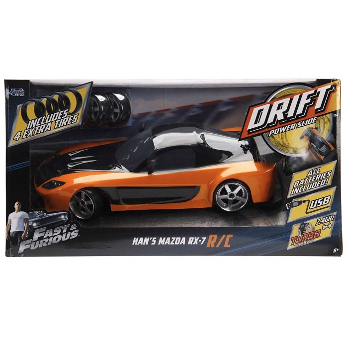 Jada Fast & Furious Han Han's Mazda RX-7 RX7 Drift RC Car, 1: 10 Scale