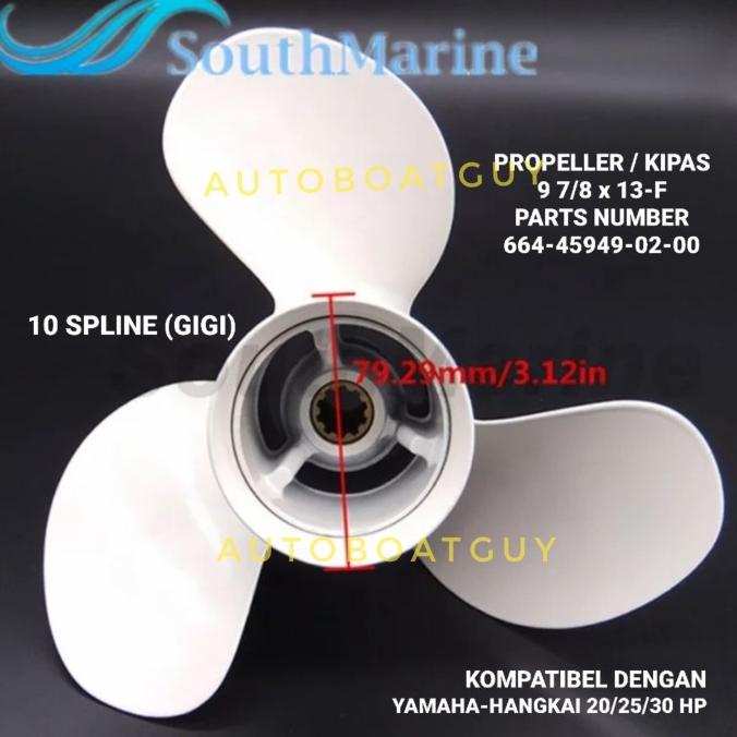 Propeller / Baling / Kipas Mesin Tempel Yamaha 20 - 25 -30 Pk / Hp