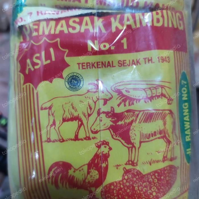 

Bumbu Masakan Gulai/Kambing Slamat Isi 20Pak/1Kg