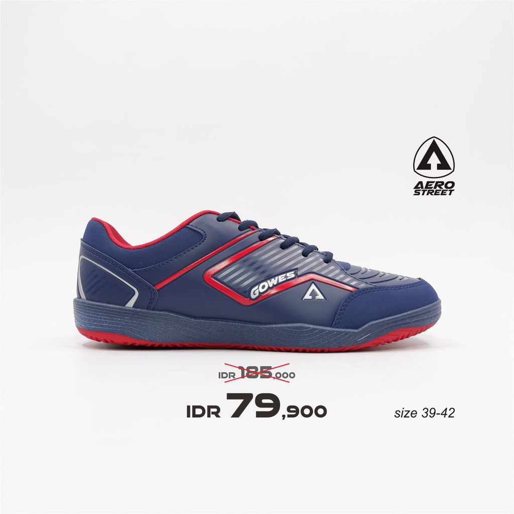 Aerostreet 39-42 Gowes Navy Merah - Sepatu Sneakers Casual Sport Sekolah Pria Wanita Aero Street