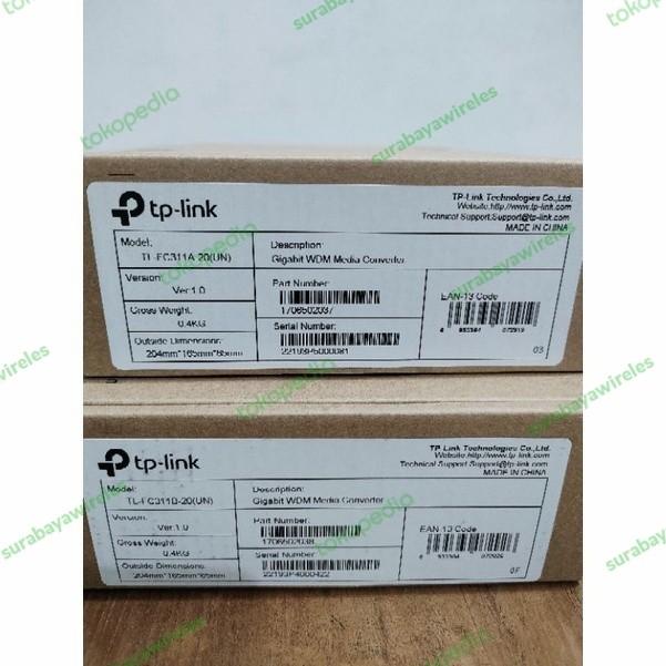 Tplink Tl-Fc311A-20 Plus Tl-Fc311B-20 Media Converter Fo Tolan Gigabit