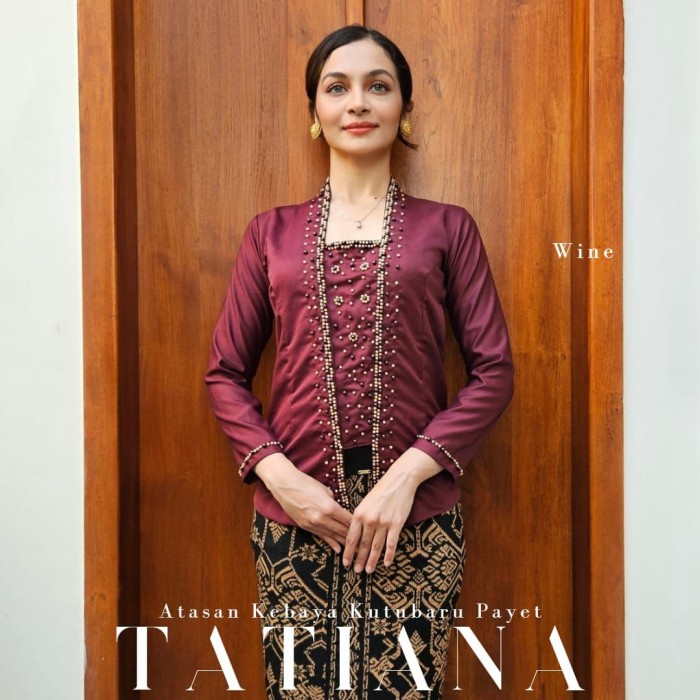 (Hanya Kebaya) Atasan Kebaya Sifon Payet Tatiana Kebaya Bali Modern