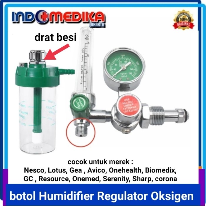 tabung humidifier regulator oksigen / botol regulator tabung Oksigen