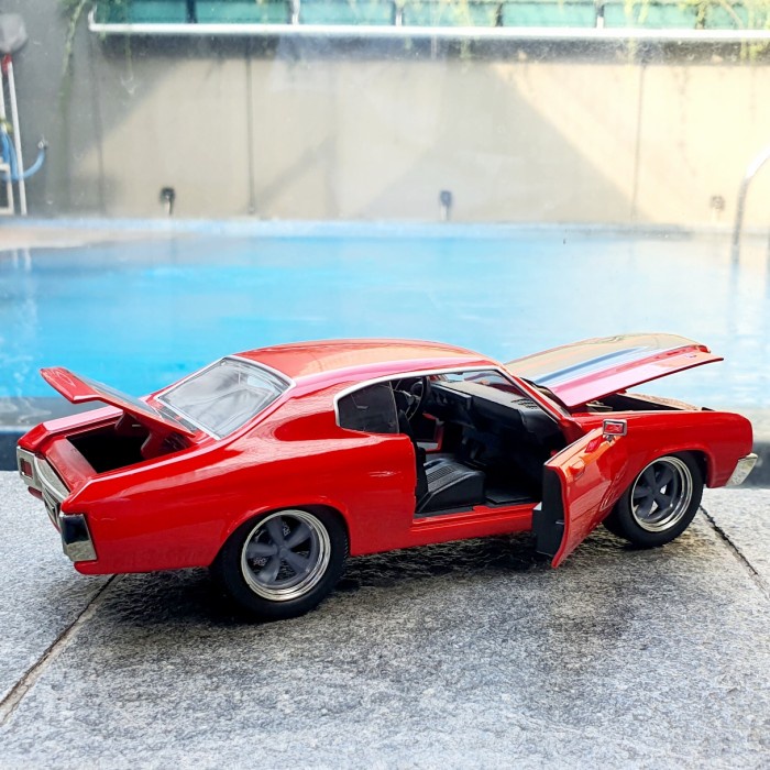 MUST HAVE JADA FAST FURIOUS DOMS CHEVY CHEVELLE SS RED SKALA 1 :24 TERBARU