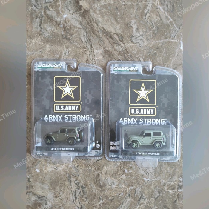 PROMO GREENLIGHT DIECAST US ARMY JEEP WRANGLER SET 2PCS TERMURAH