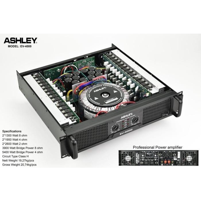 Power Amplifier Ashley Ev4000 / Ashley Ev 4000 Class H