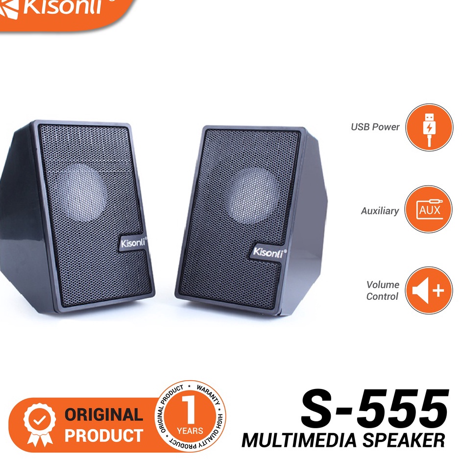 ✮HVn KISONLI Speaker Gaming Laptop / Komputer S555 Strong Bass And Compatibility ❉ Ready