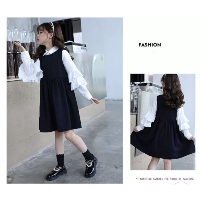 Midi Dress Anak Perempuan Usia 8 9 10 Tahun / Dres Gaun Pesta Anak