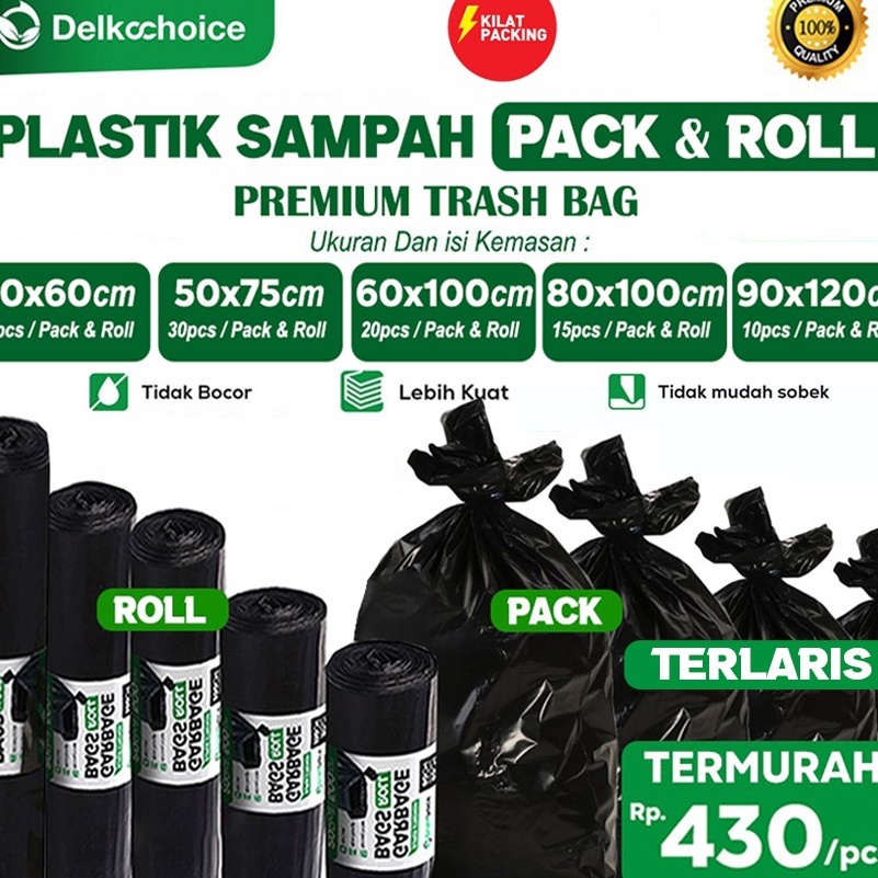 Terbatas PLASTIK SAMPAH | KANTONG PLASTIK SAMPAH | KRESEK SAMPAH | TRASH BAG BESAR / JUMBO KUAT HITA