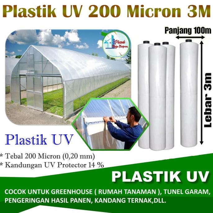 Plastik UV 3 Meter 200 Micron - Plastik Greenhouse UV 14% 1 Roll