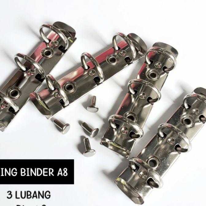 

[BH✮.5✓] Ring Binder Mini A8 Stainless Silver Isi 3 Lubang FREE RIVETtop.produks..!