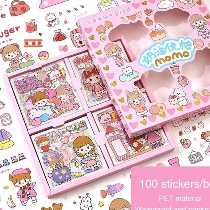 

[UL❤.W☎) Sticker WaterProof Motif 100 Pcs Stiker Motif Kartun Korea Lucu Anti Air 100 Pcsmurahh..
