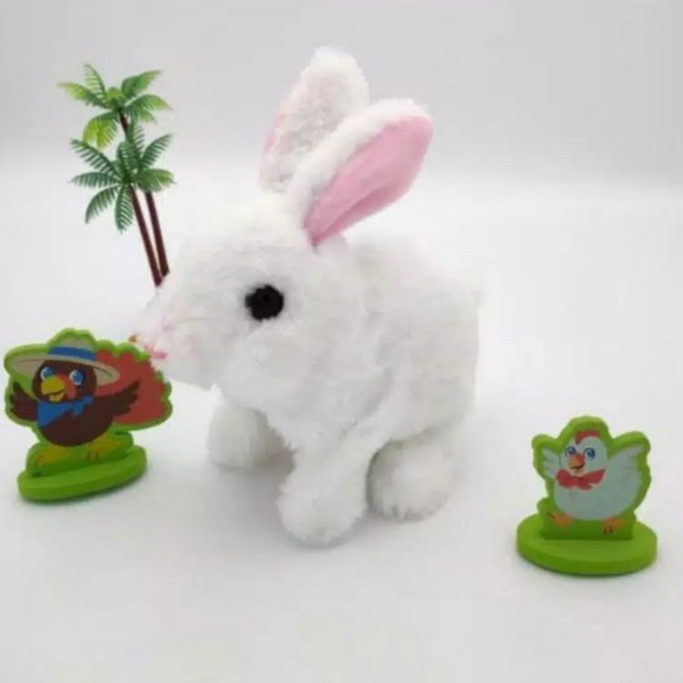 Stok Banyak mainan boneka anak kelinci bergerak dan lampu p Murah ★★.
