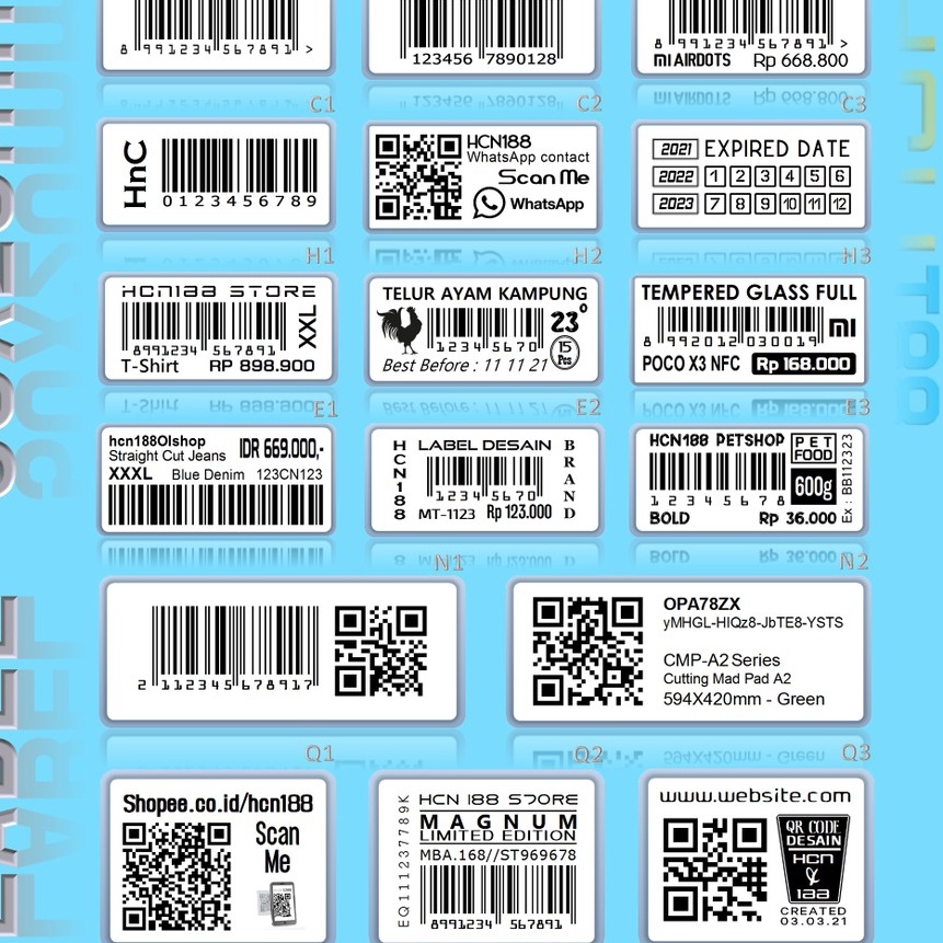 

[OY♡.13☛) Cetak Barcode Label & Desain 50X20mmpaaling.laris..