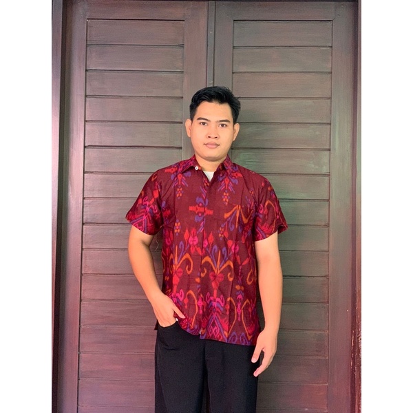 Kemeja Endek Pria Kemeja Katun Endek Kemeja Kantor