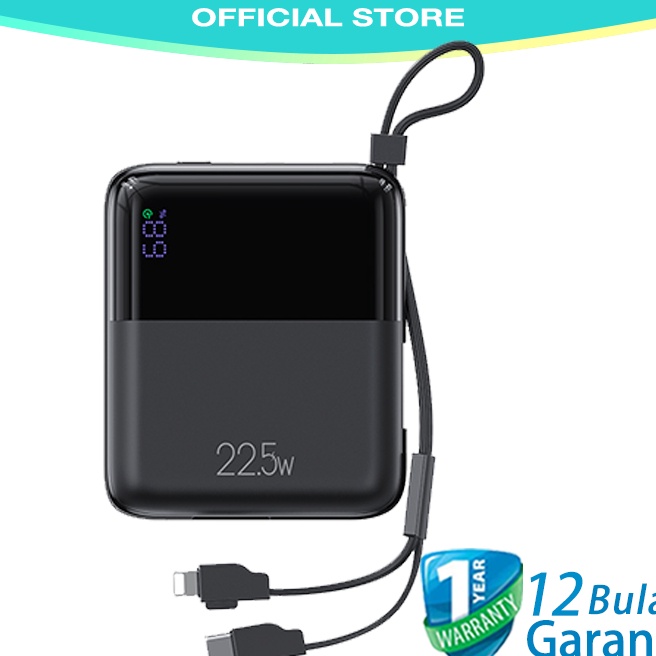 (♫.R2J♫> USAMS Official Original PB69 QC/ PD LED Powerbank Fast Charging Type c / Micro USB  22.5W 1