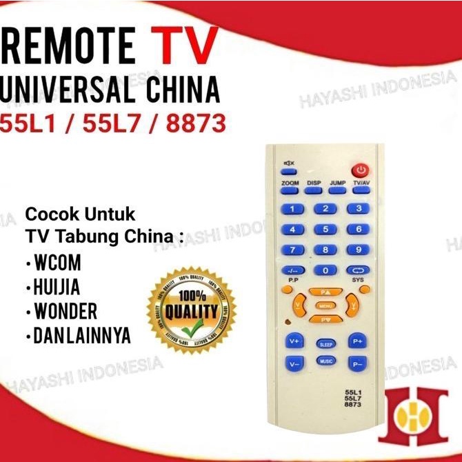 Remote Remot TV Ganti Mesin Cina China Tabung Wcom Wonder 55L1