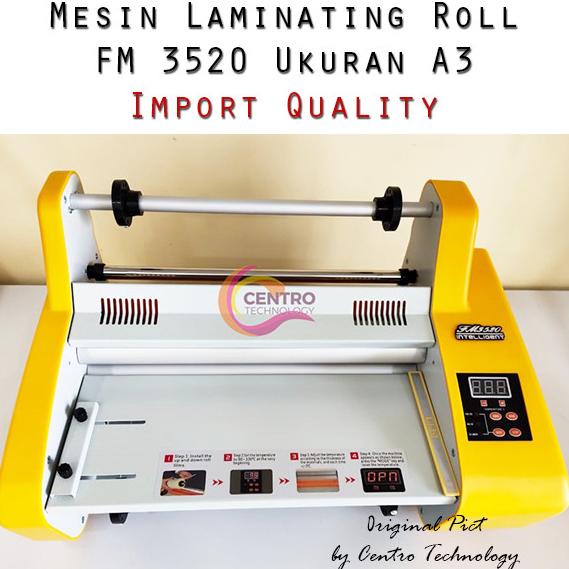 

Mesin Laminating / Laminator Roll 2 Sisi Fm 3520 Uk A3 4 Lampu Pemanas
