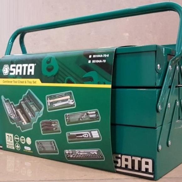 Sata 95104A-70 6Pt Cantilever Mechanic Tool Box Set 70Pcs Tool Kit Set