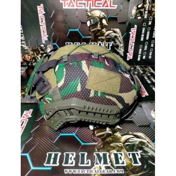 HELM TACTICAL/HITAM/HIJAU/LORENG