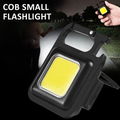 Lampu Mini COB Keychain Light Bahan Besi -Lampu Emergency Mini Cas USB