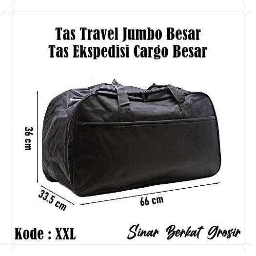 Tas Pakaian Jumbo / Tas Travel Militer Army Hitam / Tas Barang Besar