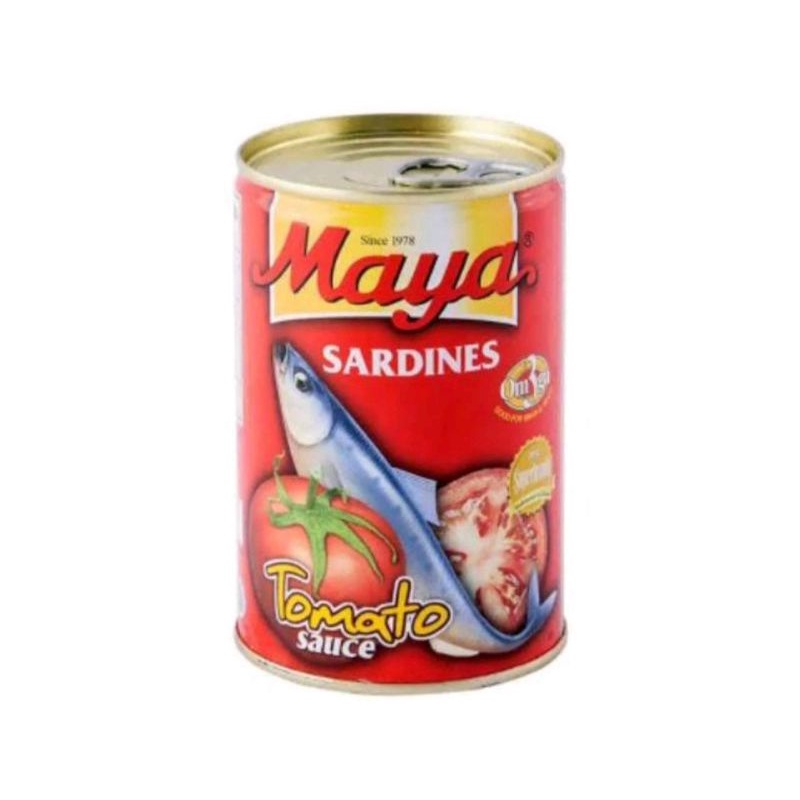 

Maya Sarden Saus Tomat Kecil 155gr - Ikan Sarden Kaleng Maya Sardines