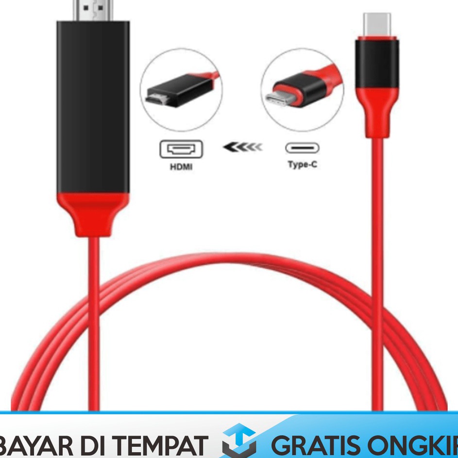 Ready Stok KABEL CONVERTER TYPE C TO HDMI ADAPTOR HDMI KE TIPE C HDTV HP KE TV 2M