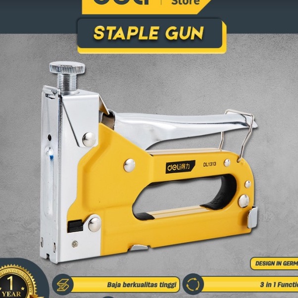 

[P➲/0O➤) Deli Staple Gun/Staples Tembak 3 in 1 Chromium molybdenum Bisa 3 Jenis Staples DL1313 /Alat Perkakas amanaah.!!