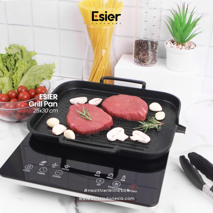Terlaris Esier Grill Pan - Pemanggang Daging Untuk Kompor Gas / Induksi